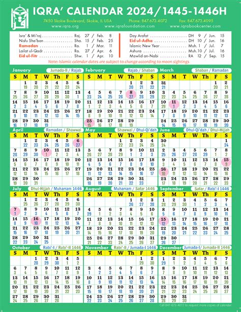 islamic calendar 2024 pdf